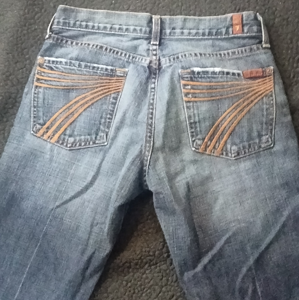 7 For All Man Kind Jeans Wide Leg Flare Size 27 Must See!!! So Cute